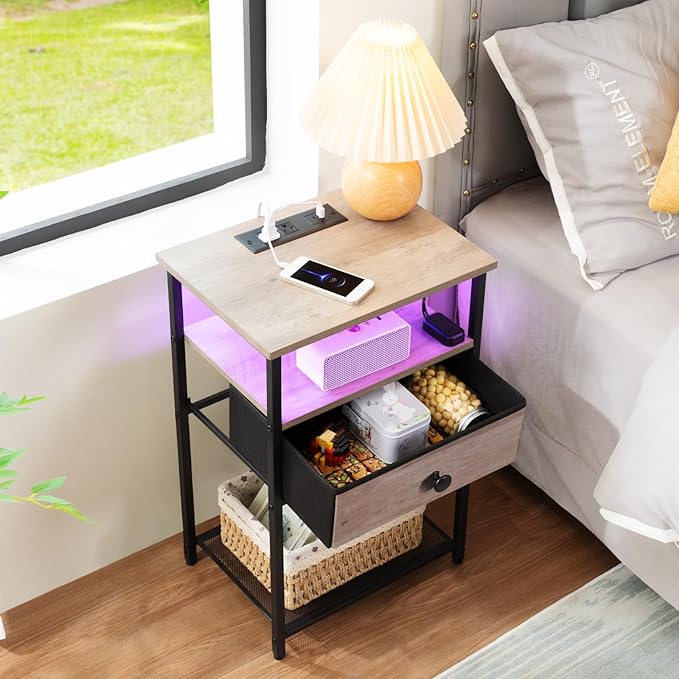 Night Stand Set 2, LED Nightstand - Image 7