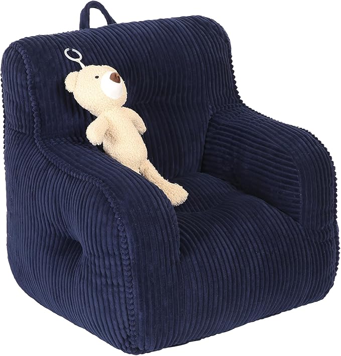 Kids Bean Bag Chair with a Plush Bear, Comfy Toddler Chair by MOMCAYWEX
