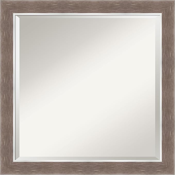 Amanti Art Brown Wall Mirror 24x24 Noble Mocha Square Bathroom Mirror by AmantiArt