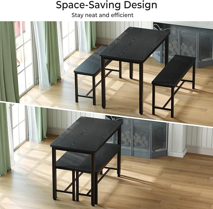 Tatub Dining Table Set for 4, 3-Piece Kitchen Table - Image 3