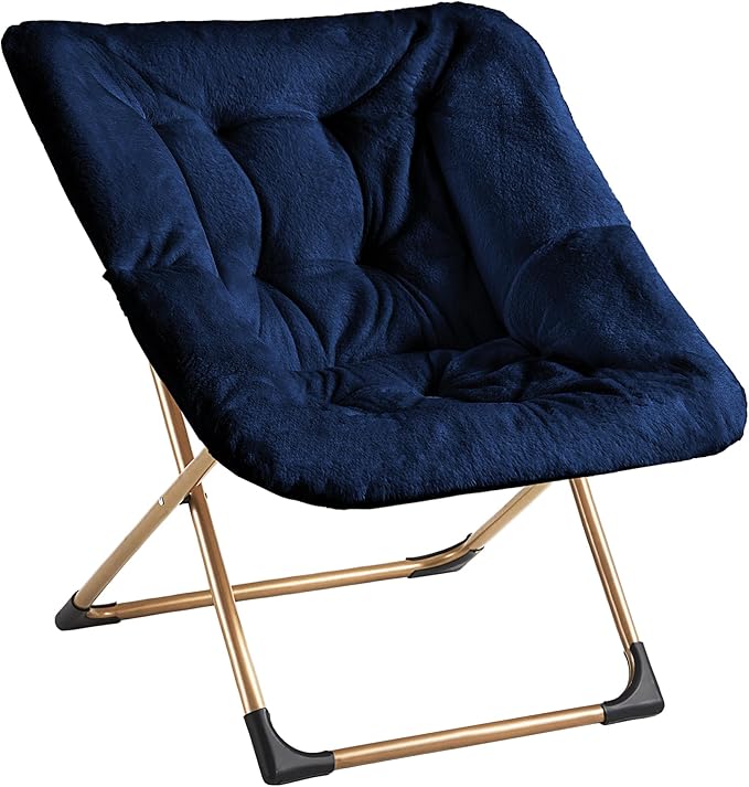 Comfy Oversized Saucer Chair, Soft Faux Fur Reading Lounge Chair by Youtanic