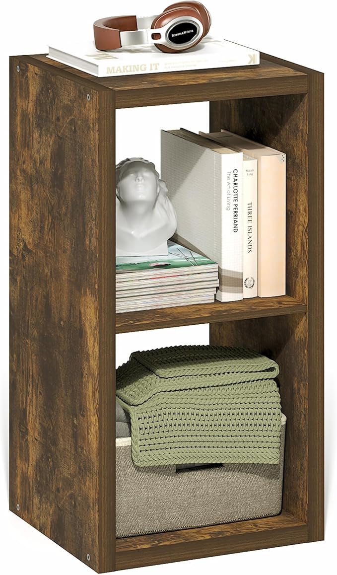 Furinno Cubicle Open Back Decorative Cube Storage Organizer, Amber Pine by Furinno-FitsYourSpaceFitsYourBudget