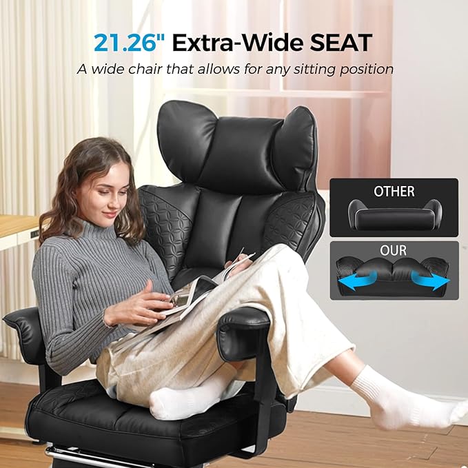 COMHOMA Big and Tall Office Chair 400LBS Wide Ergonomic Gaming Chair - Image 6