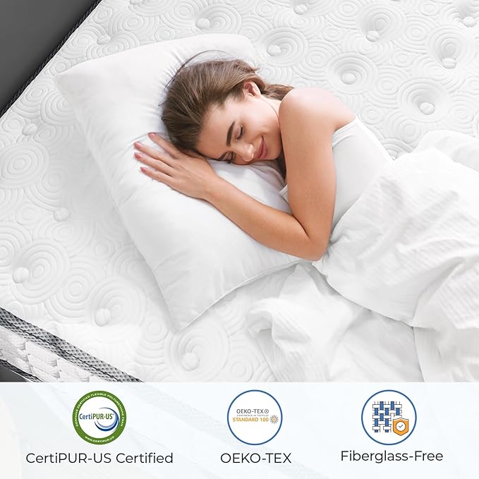 Vesgantti Twin Mattress, 10 Inch Hybrid Twin Size Mattress in a Box, Single Bed - Image 4