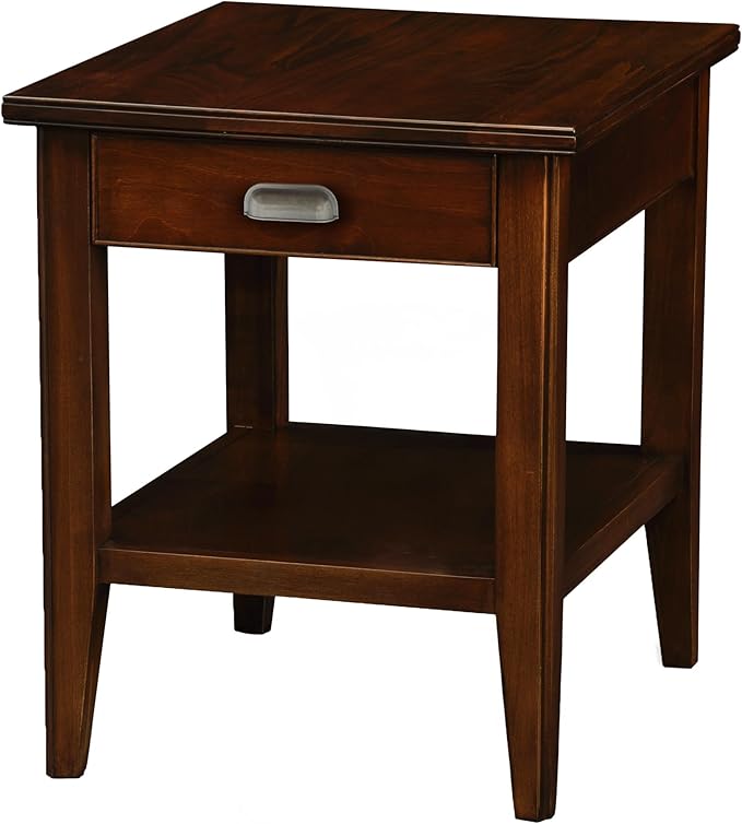 Leick Home Laurent End Table, Solid Wood, 1 Storage Drawer, Bottom Display Shelf by LeickFurniture