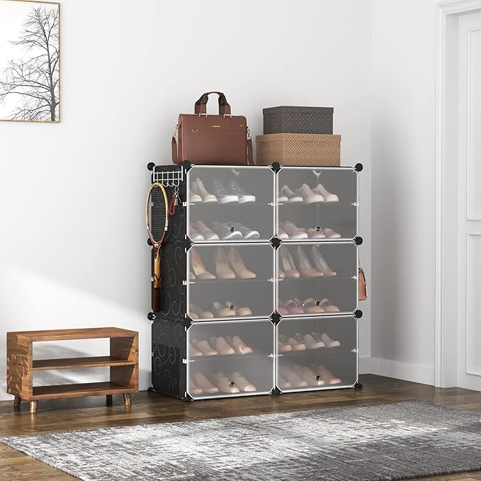 ROJASOP Portable Shoe Rack Organizer 6-Tier Shoe Cabinet 24-Pair shoe Storage - Image 2