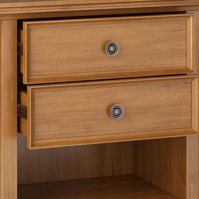SIMPLIHOME Amherst SOLID WOOD 24 Inch Wide Traditional Bedside Nightstand Table - Image 8