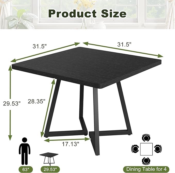 NicBex 31.5 Inch Square Dining Table - Image 2