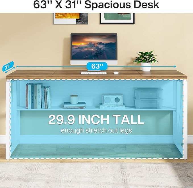 Tribesigns L Shaped Desk with Drawer, 2 Piece Home Office Furniture - Image 4