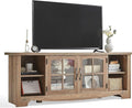 LINSY HOME Farmhouse TV Stand for 65 Inch TV, Wood Entertainment Center by LINSYHOME