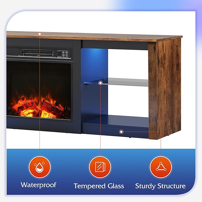 WLIVE 58 Inches Fireplace TV Stand - Image 8