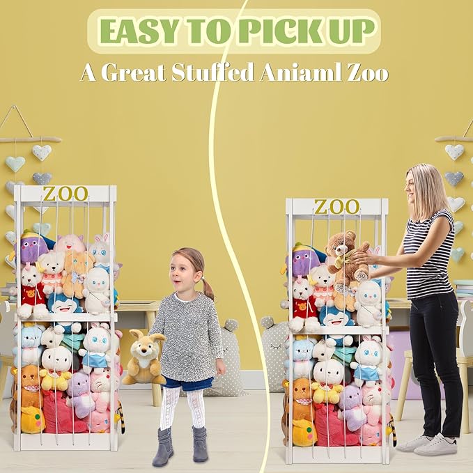 Trycooling Stuffed Animal Zoo Stuffed Animal Storage Wood Plushie Storage - Image 2