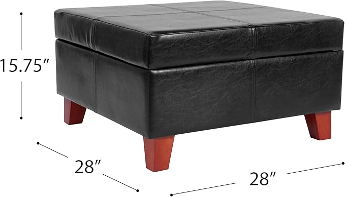 Homepop Home Decor |K2380-E169 | Luxury Large Faux Leather Square Storage - Image 3