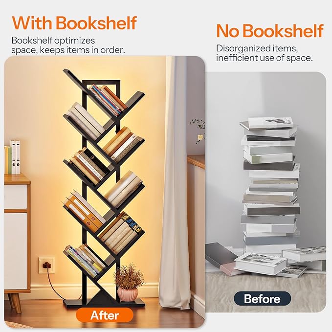 HOOBRO Tree Bookshelf, 9-Tier Tree Bookshelf - Image 7