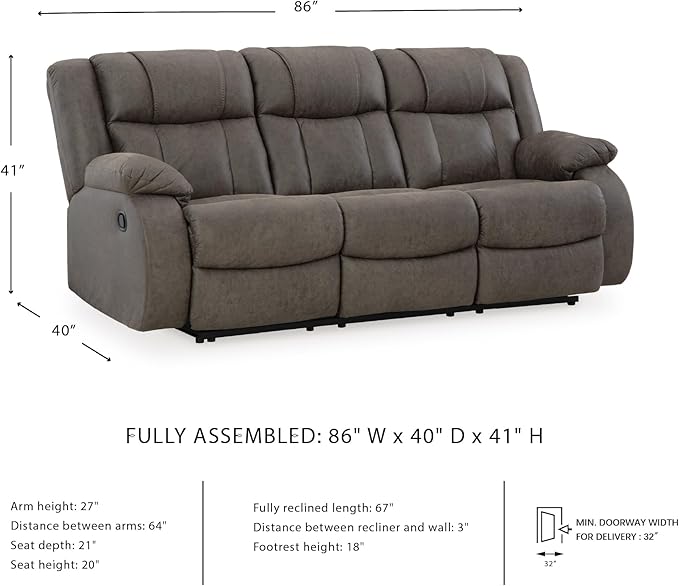 Signature Design by Ashley First Base Contemporary Faux Leather Manual - Image 3