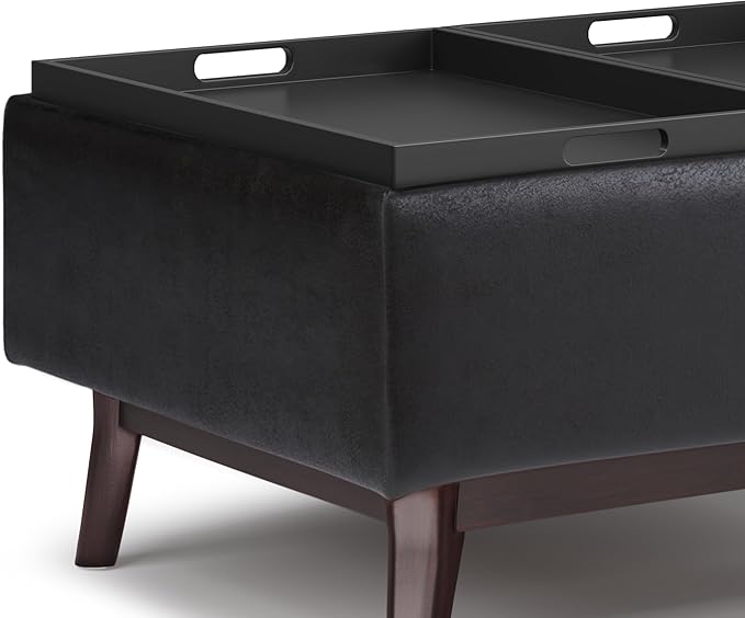 SIMPLIHOME Owen 34 inch Wide Mid Century Modern Rectangle Tray Top Small Coffee - Image 7