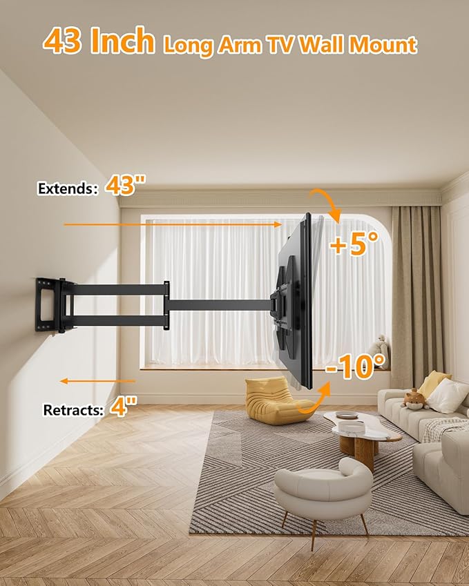FORGING MOUNT Long Extension TV Mount Full Motion Wall Bracket - Image 2