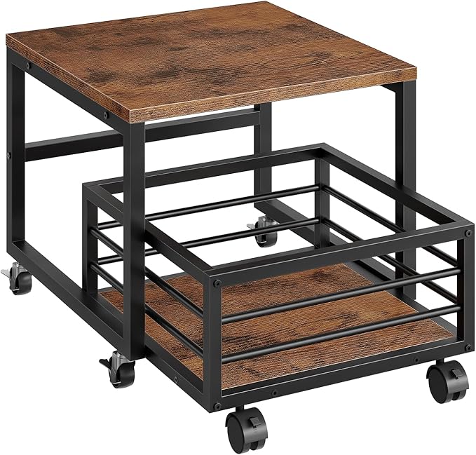 HOOBRO Mini Fridge Stand with Movable Storage Basket, Mini Fridge Cabinet with by HOOBRO