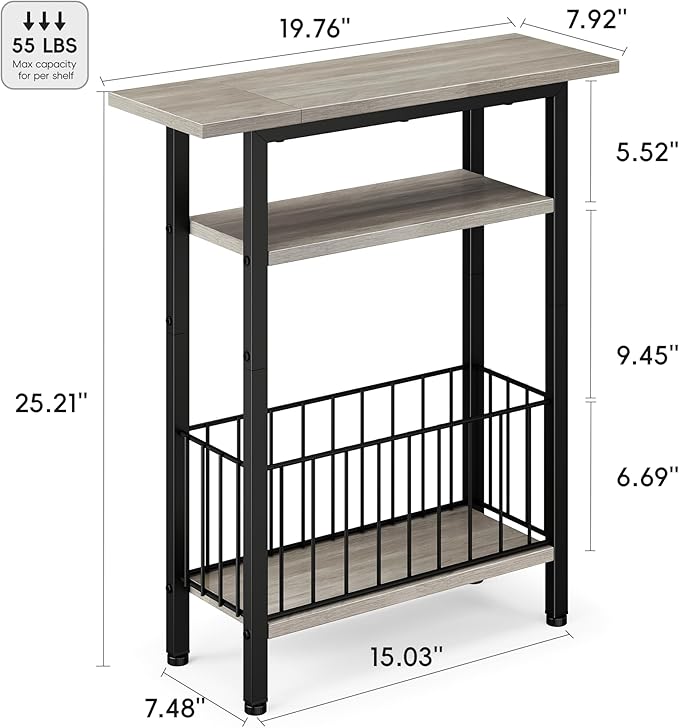 Vagusicc Narrow Side Table, Skinny Side Table - Image 3