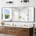 Large Bathroom Mirror, 72x30 inch Black Rectangle Mirror, Metal Frame by WelcometoCIVENO