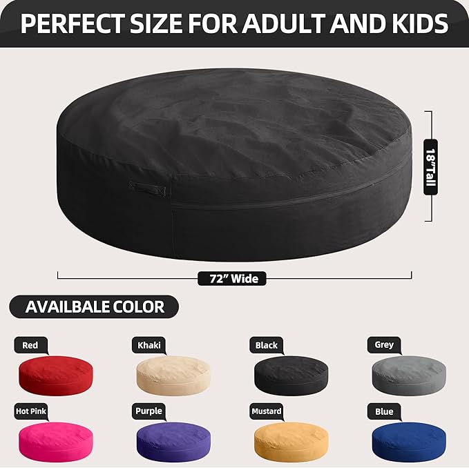 HABUTWAY XX-Large Bean Bag Chair: Giant 7' Memory Foam Furniture Bean Bag Chairs - Image 3