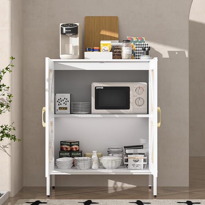 Buffet Cabinet with Storage Sideboard Accent Modern Credenza with Doors & - Image 3