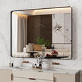 WEER Black Bathroom Mirror 48X36 Inch, Matte Black Bathroom Vanity Mirror by WEER