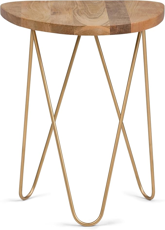 SIMPLIHOME Patrice Modern 18 inch Wide Metal and Wood Accent Side Table in by SimpliHome