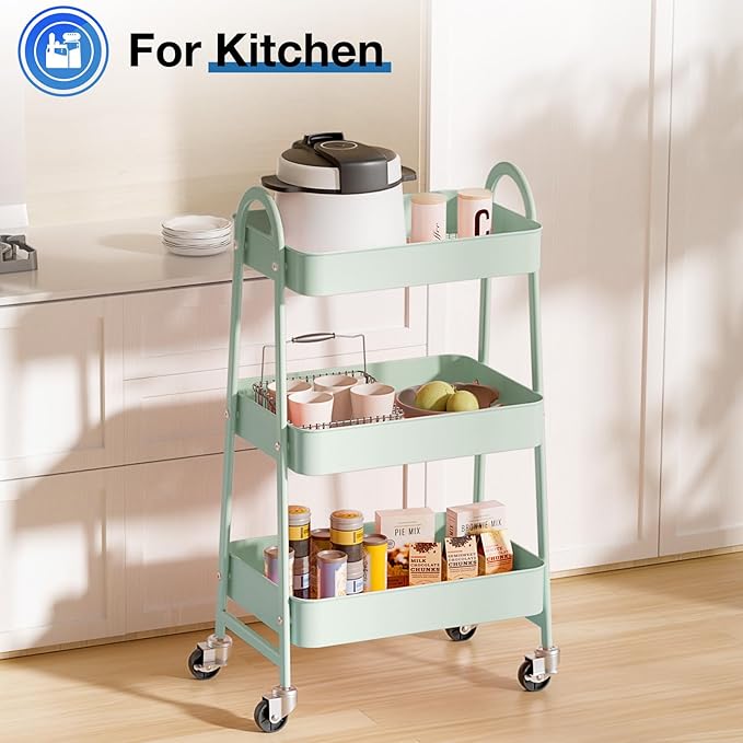 OLIXIS 3 Tier Utility Rolling Cart - Image 6