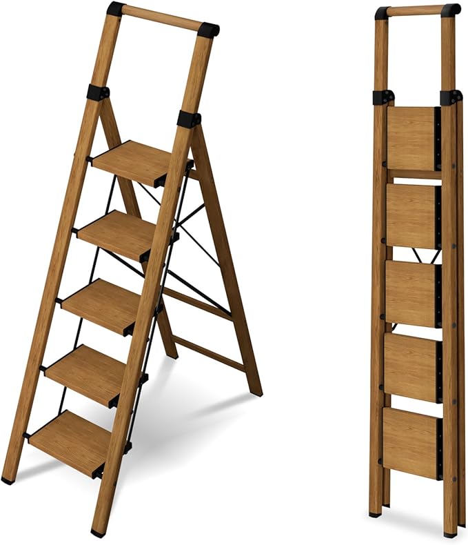 5 Step Step Ladder, Lightweight Folding Step Stool by STEPLADDER