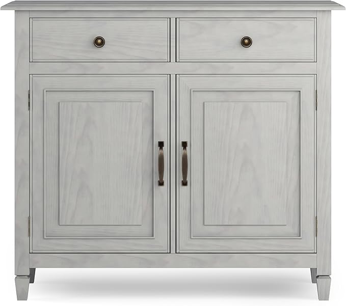 SIMPLIHOME Connaught 40-inch Wide Solid Wood Storage Cabinet in Fog Grey - Image 5