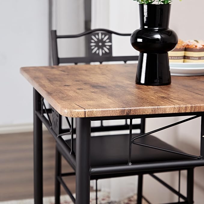 VECELO 3-Piece Small Kitchen Dining Table Set - Image 4