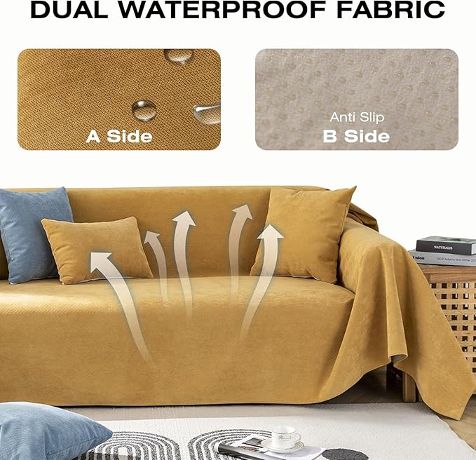 STACYPIK Waterproof Yellow Sofa Cover - Image 9