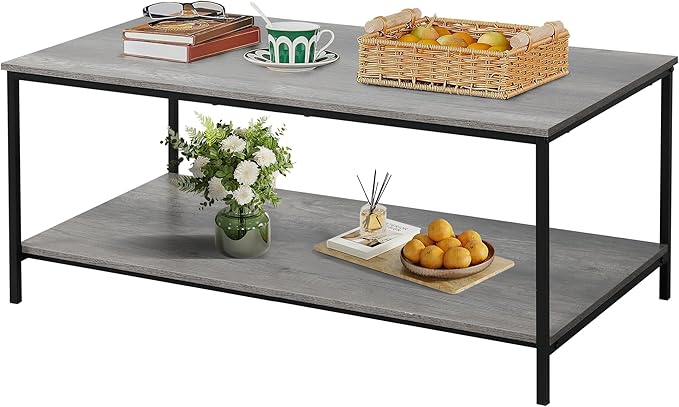 SENIG 2-Tier Coffee Table with Storage Shelf by SENIG