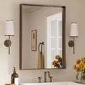 Keonjinn 22 x 30 in Brushed Bronze Framed Mirror by Keonjinn