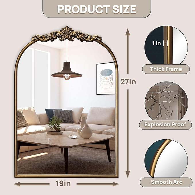 Ornate Baroque Vintage Gold Mirror - Image 2