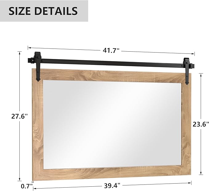 Farmhouse Mirror 42”x28” Bathroom Mirror - Image 5
