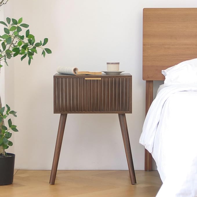 Mid Century Modern Nightstand, Small End Tables Living Room, Accent Bedside - Image 2