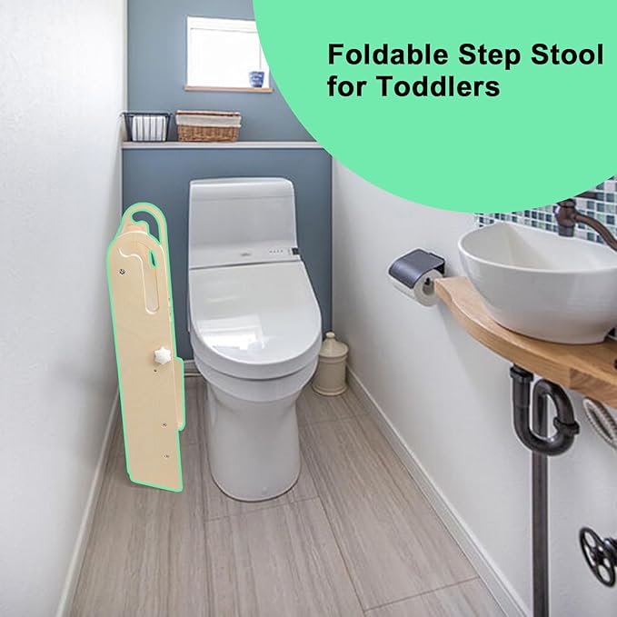 WOOD CITY Step Stool Foldable for Toddlers, Adjustable Kids Step Stool for - Image 5