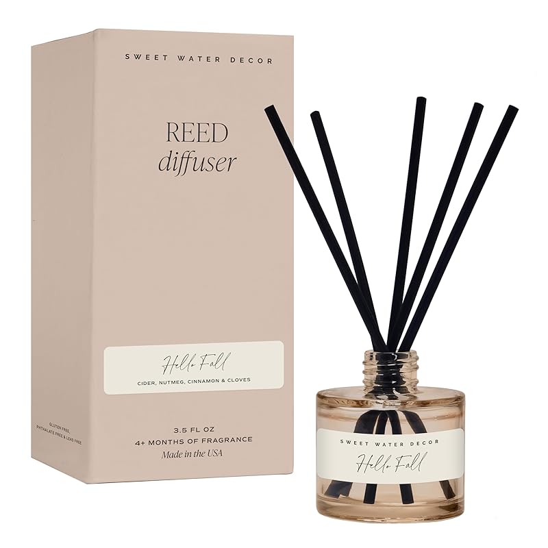 Sweet Water Decor Hello Fall Reed Diffuser, Cozy Autumn Home Scent by SweetWaterDecor