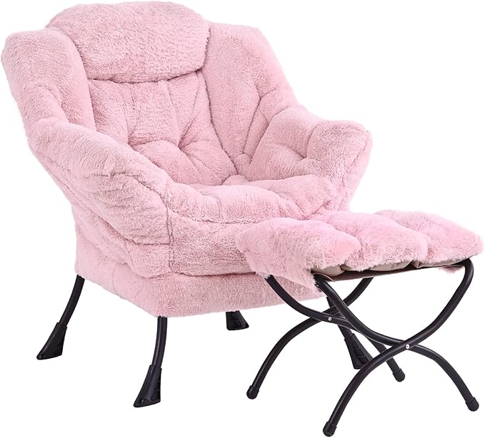 LITA Lazy Chair with Ottoman, Modern Accent Leisure Upholstered Sofa, by LITA