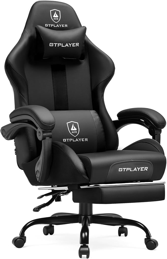 GTRACING Gaming Chair with Foot Rest & Pocket Spring Cushion, Ergonomic High by GtracingDirect