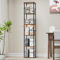 5 Tier Square Rotating Bookshelf, 360 ° Display Stackable Spinning Bookshelf by ALLSTAND