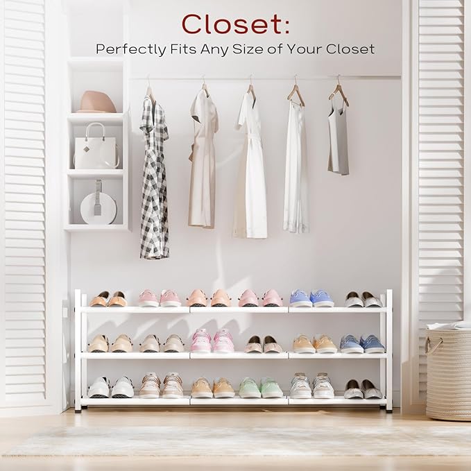 Bumusty 3-Tier Long Expandable Shoe Rack - Image 2