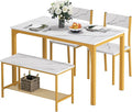 soges 4 Person Dining Table Set, 43.3 inch Kitchen Table Set by soges
