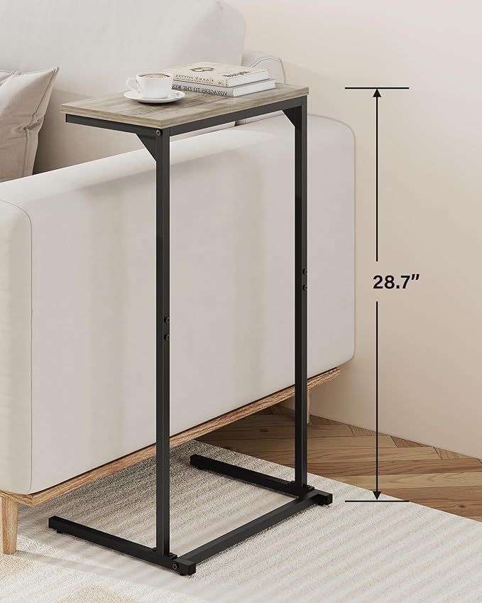 TUTOTAK C Shaped End Table, Small Side Table, 28.7 inch Tall Couch Table - Image 3