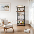 Industrial Bookshelves, Wood Pipe Bookshelf, 5 Shelf Rustic Display Storage by ANYNICE