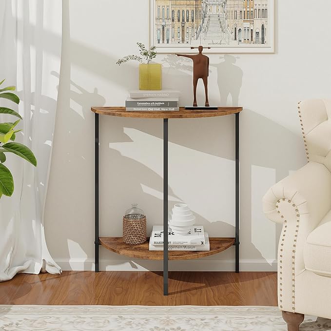 Homode Half Moon Table, Small Entryway Table, Half Round Entry Table, Narrow - Image 8