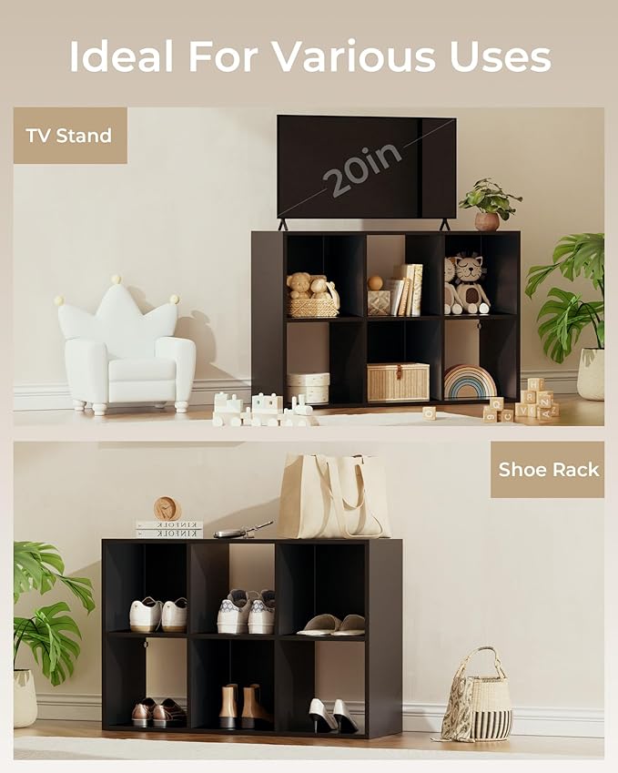 GTPLAYER 6-Cube Storage Organizer, Fits 11" Bins, Vertical or Horizontal Use - Image 4