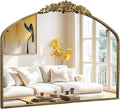 Vintage Gold Arched Mirror 40"X30", Antique Baroque Mantel Mirror by CASOLLY